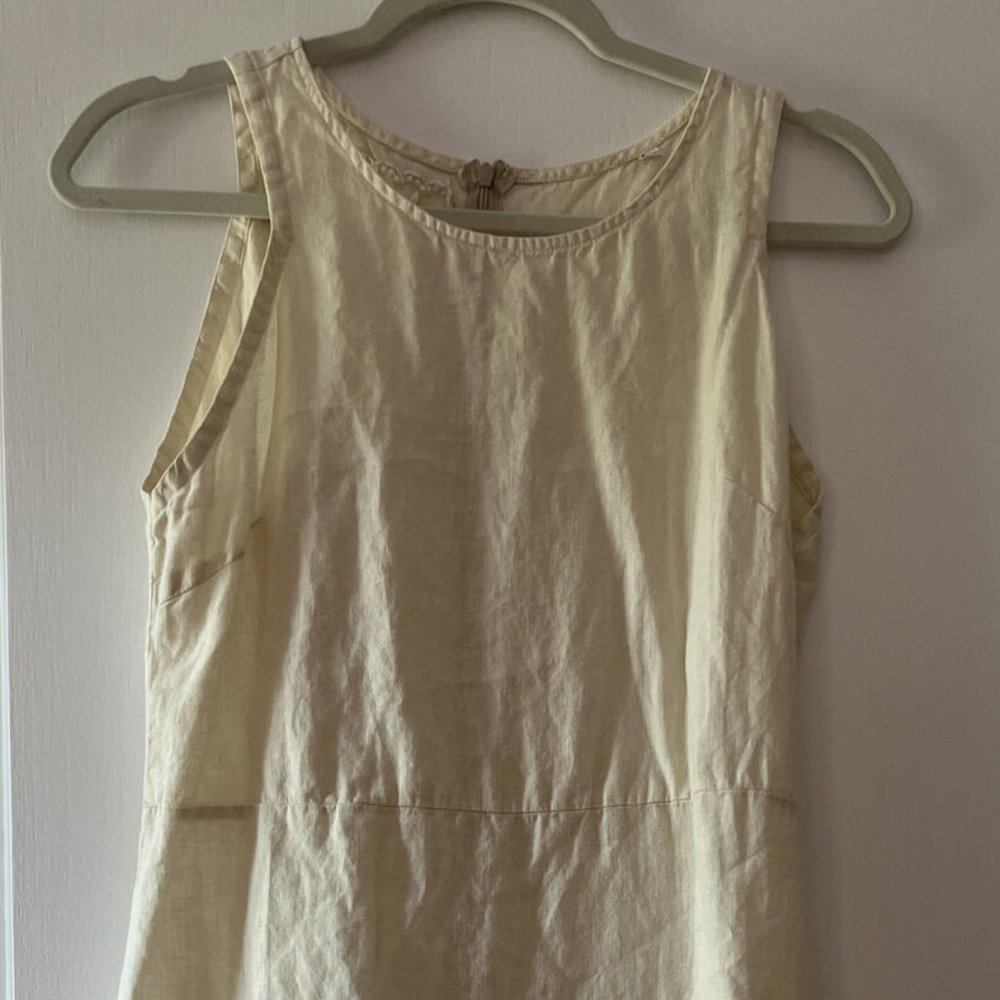 Claudio Milano Women's Linen Boho Dress Natural Medium Zipper